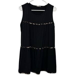 Chic Soul Tiered Leopard Trim 2X Swing‎ Tank